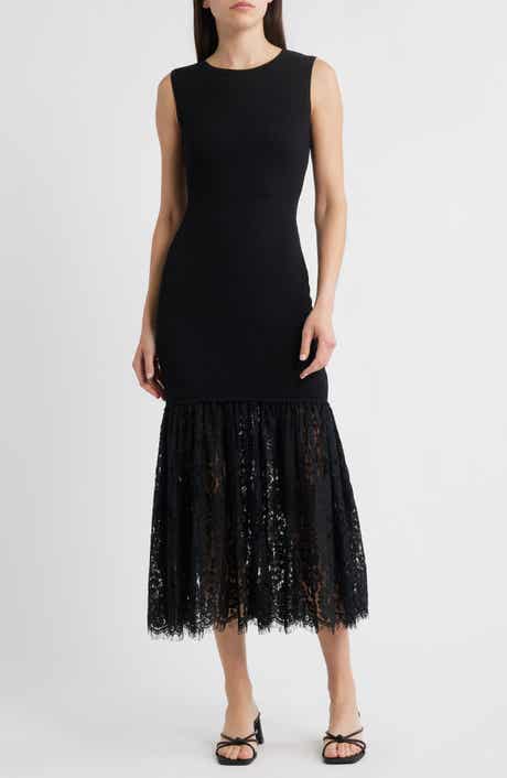 MOON RIVER Sleeveless Lace Sweater Dress