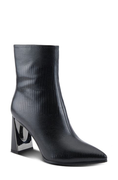 Attention Snakeskin Embossed Bootie (Women)