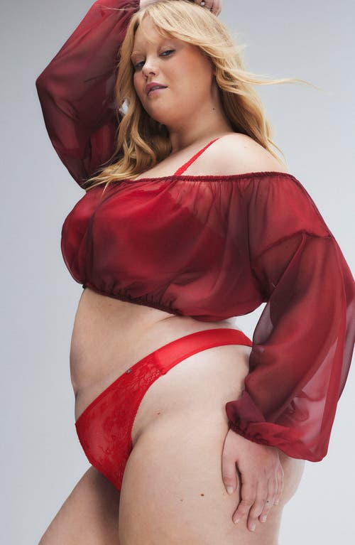 Savage X Fenty Rose Delivery Thong In Timeless Red