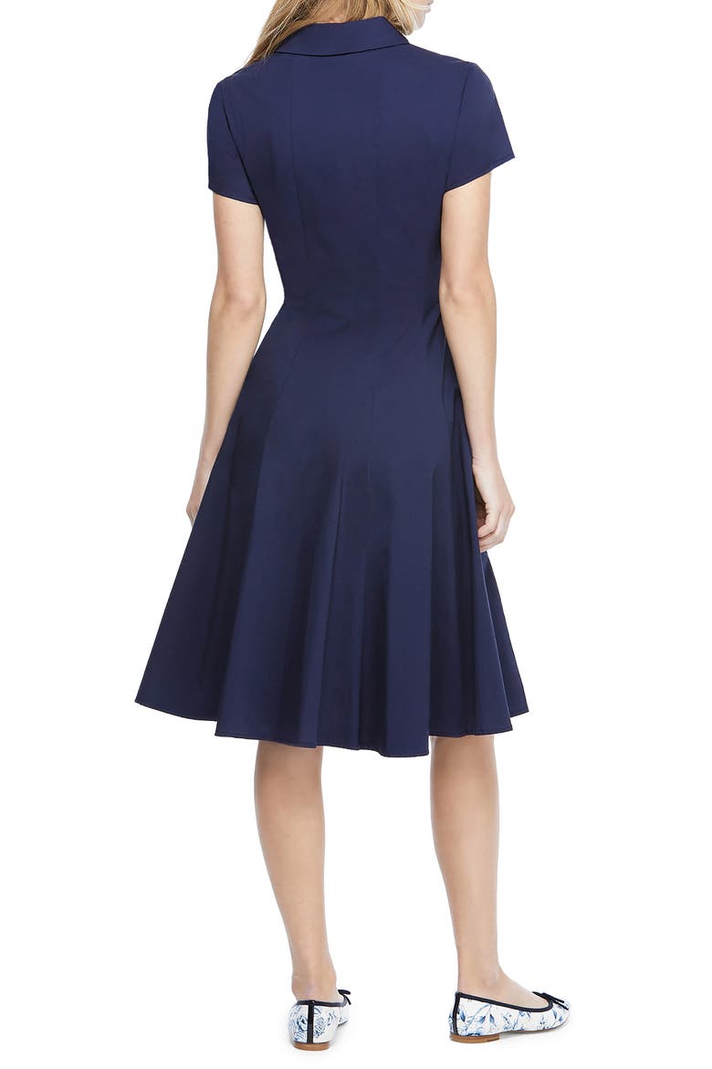 Fit & Flare Shirtdress, Alternate, color, NAVY