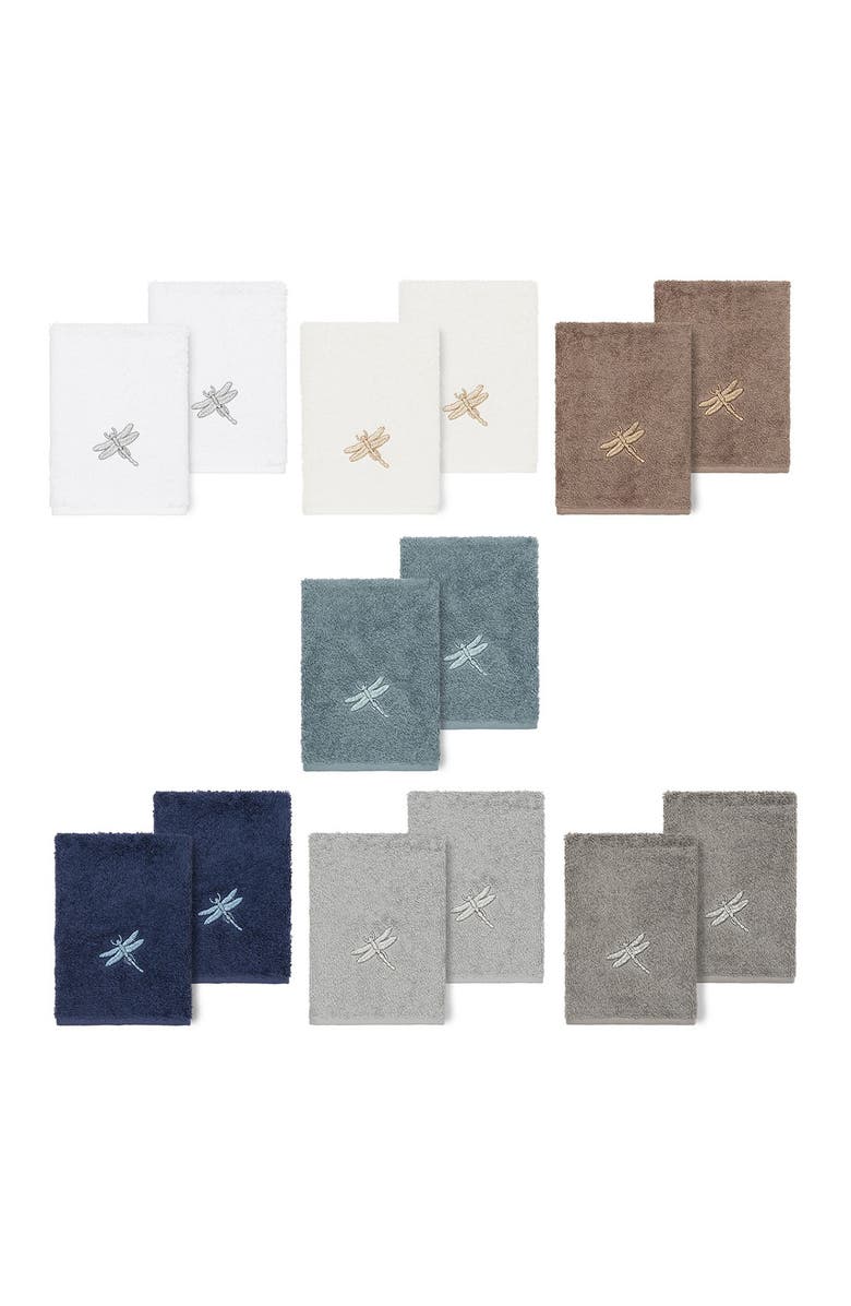 Linum Home Textiles Braelyn Embellished Washcloth - Set of 2 - Teal, Alternate, color, 