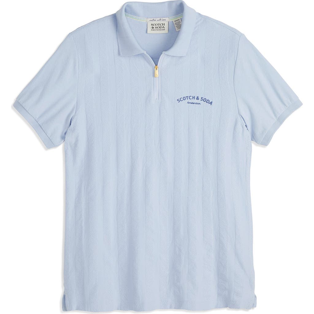Scotch & Soda Popcorn Piqué Zip Polo