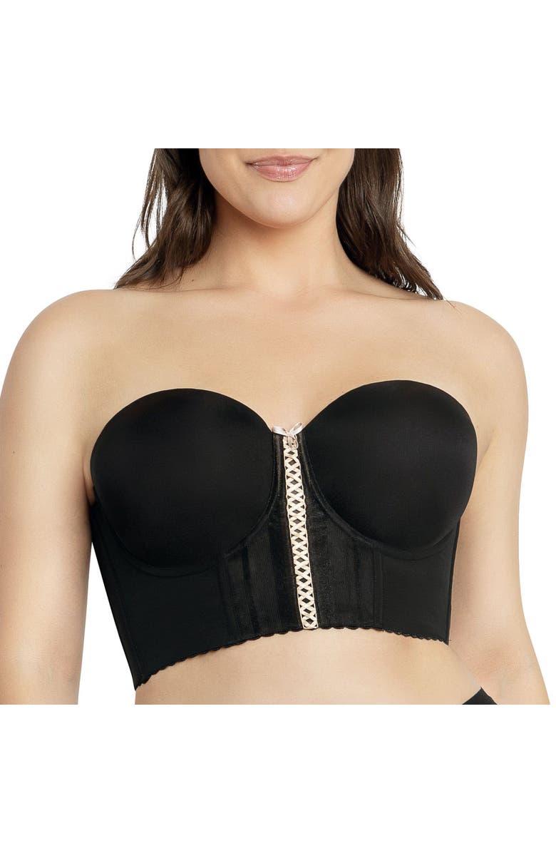 Parfait Shea Longline Strapless Bra, Main, color, Black