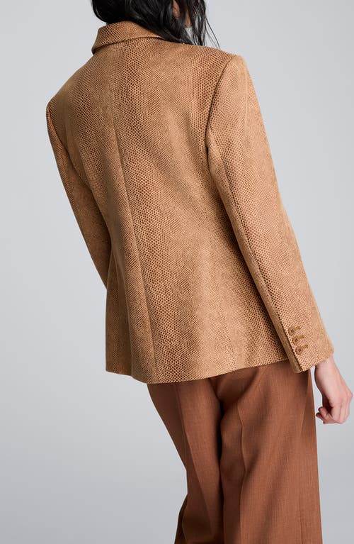 Kenneth Cole Snake Embossed Three Button Contoured Jacket In Brown