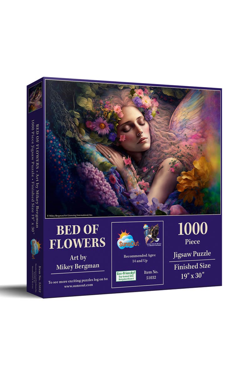 Sunsout Bed of Flowers 1000 piece Jigsaw Puzzle for Adults, Main, color, Multicolor