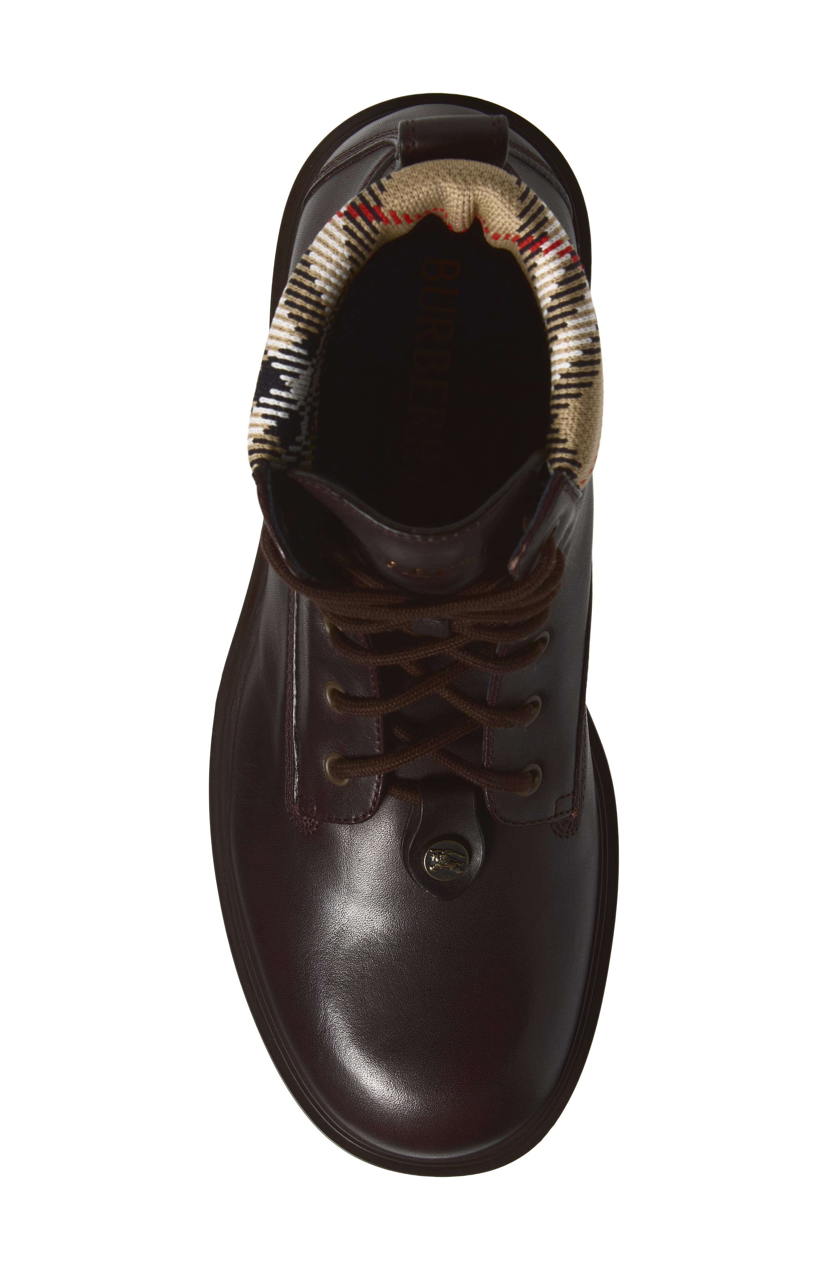 Durham Check Combat Boot, Alternate, color, PEAT BROWN