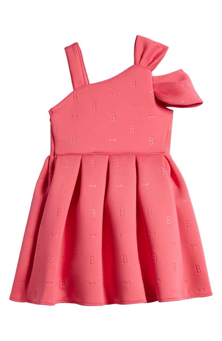 Baker by Ted Baker Kids' Shoulder Bow Scuba Crepe Dress, Alternate, color, Pink