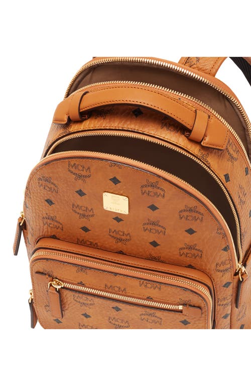 Mcm Stark 32 Visetos Backpack In Cognac