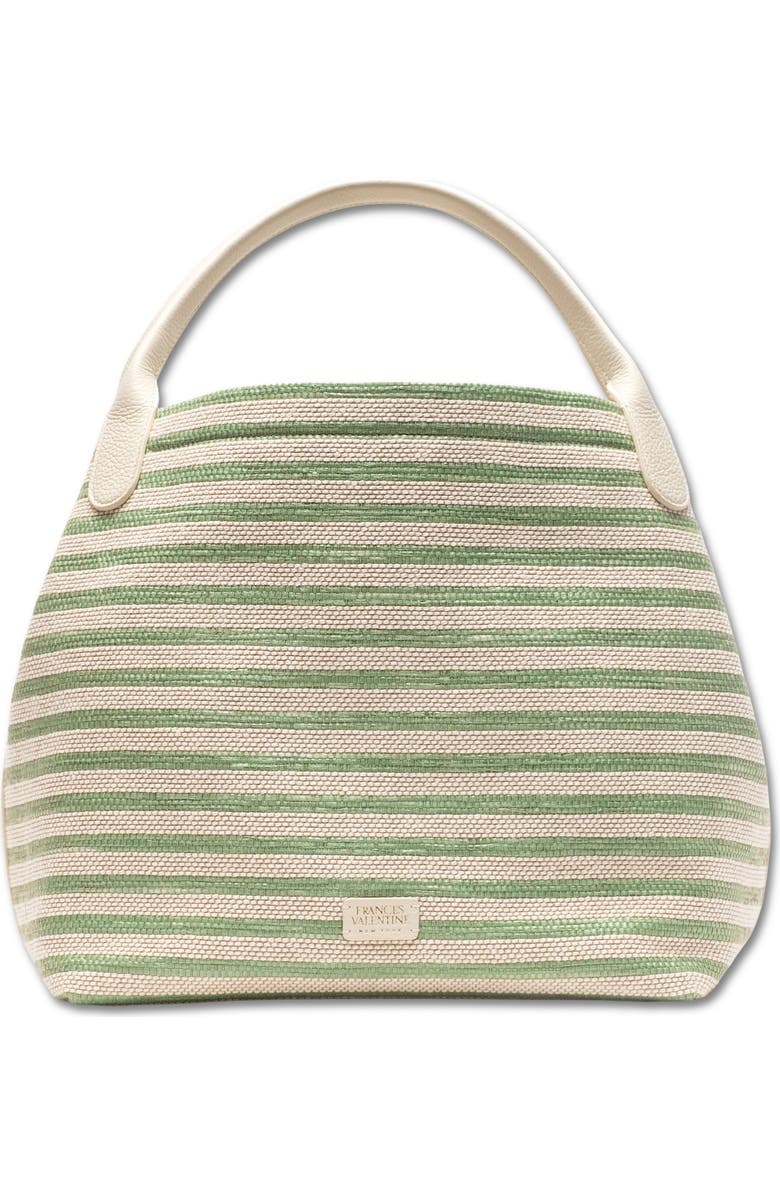 Frances Valentine Sweet Pea Raffia Top Handle Bag, Main, color, Green/ Multi