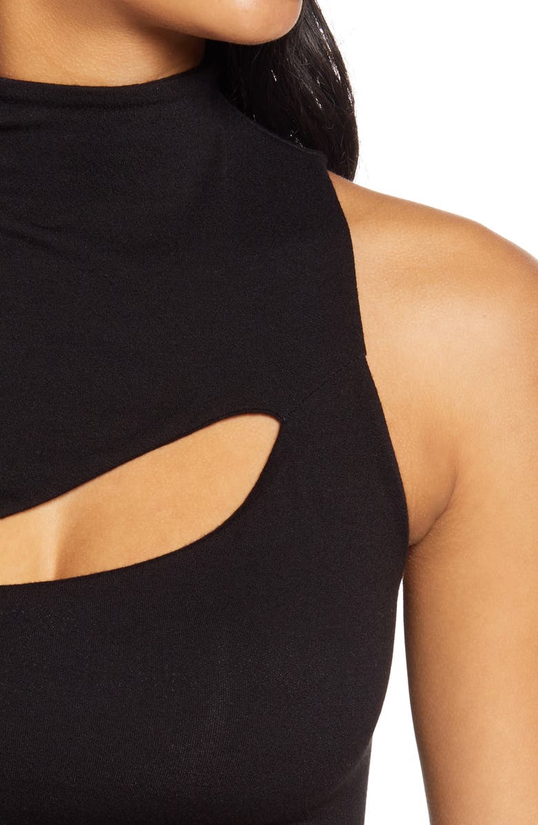 Naked Wardrobe Mock Neck Cutout Sleeveless Sweater, Alternate, color,