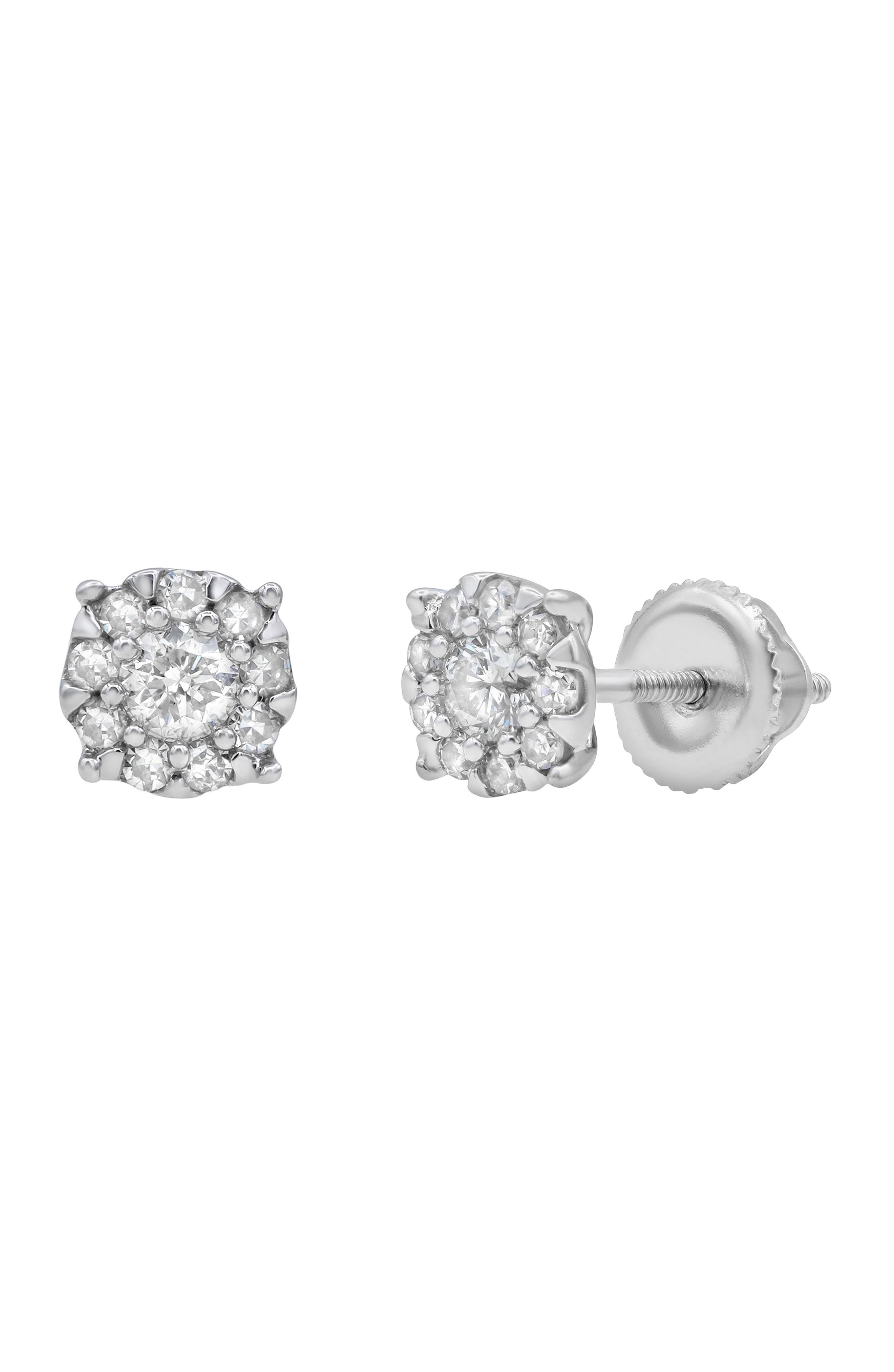 LuvMyJewelry Regal Diamond Stud Earrings