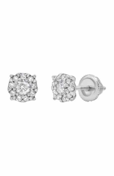LuvMyJewelry Regal Diamond Stud Earrings
