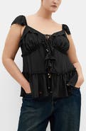 City Chic Bryn Ruffle Chiffon Peplum Top