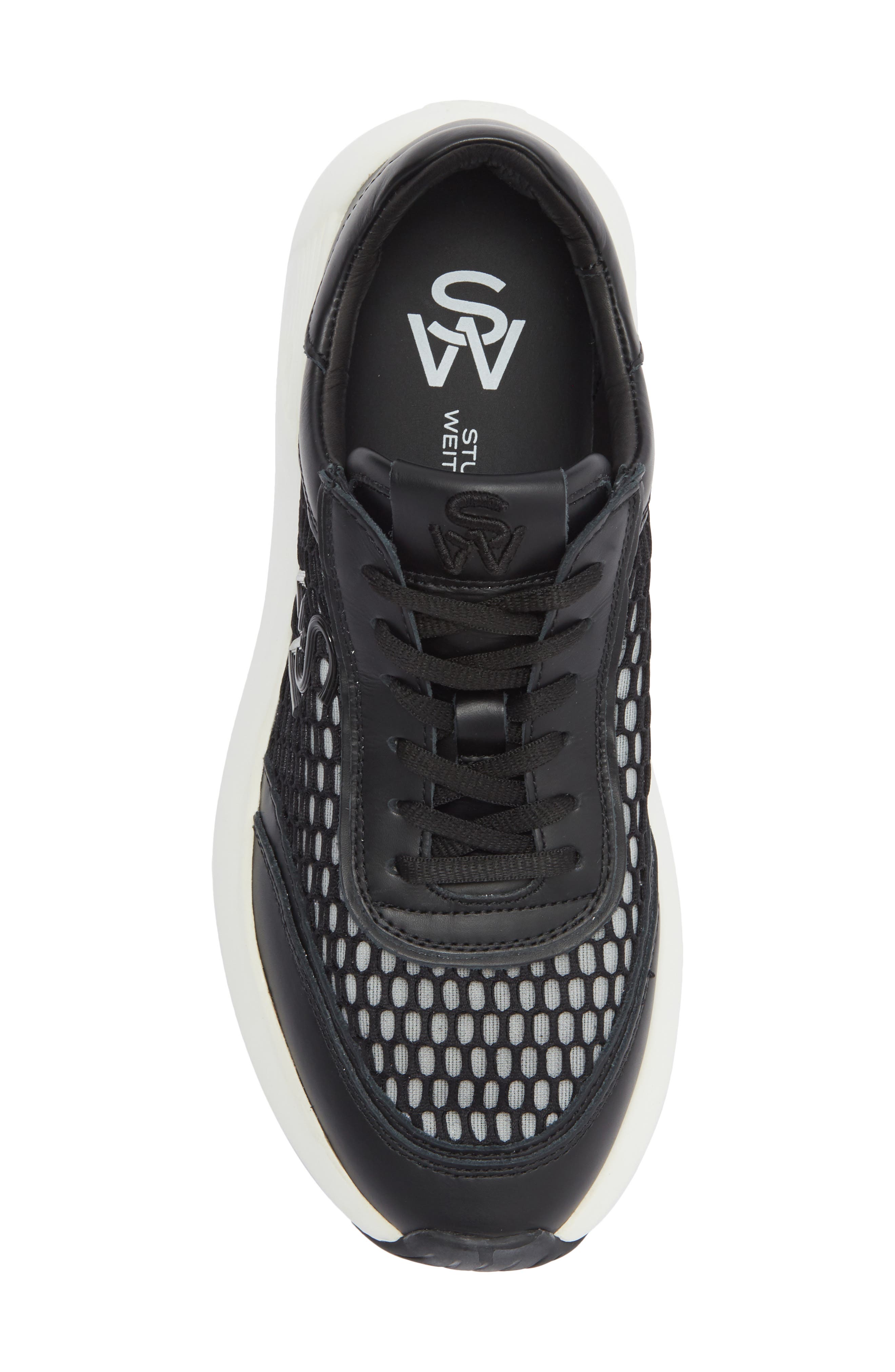 Stuart Weitzman Glide Mesh Sneaker, Alternate, color, Black
