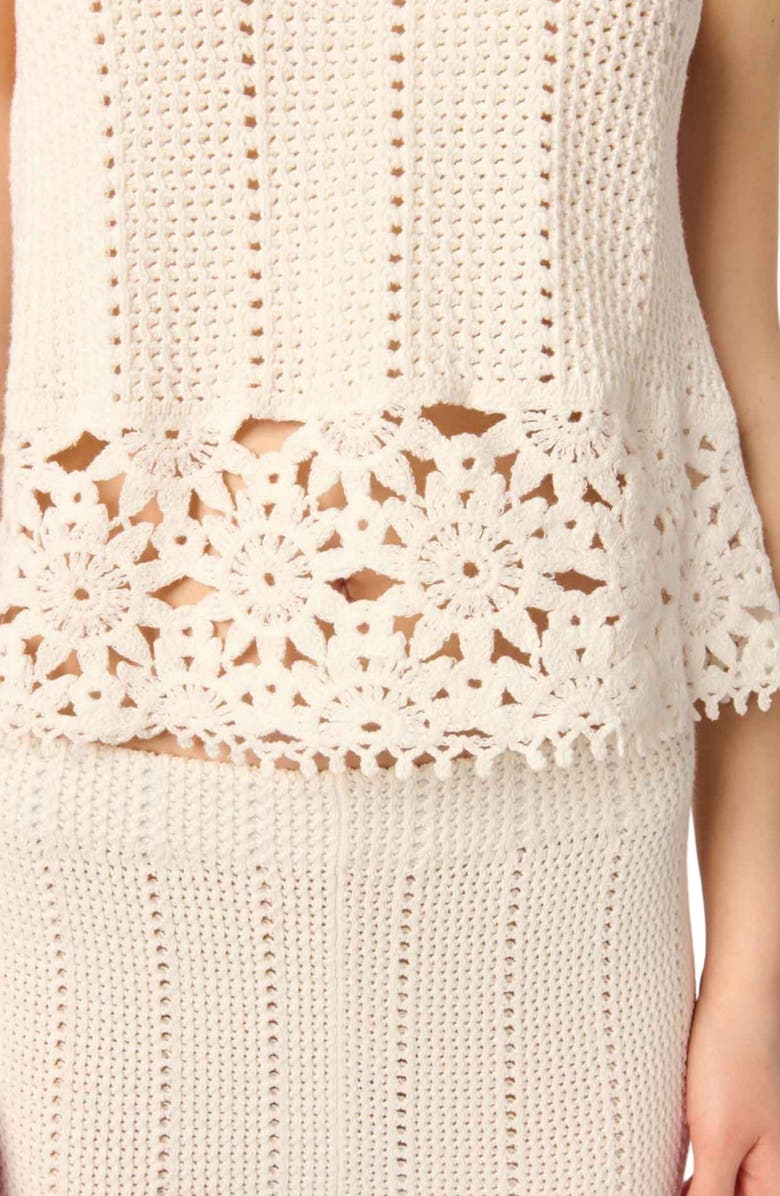 maje Crochet vest top, Alternate, color, 