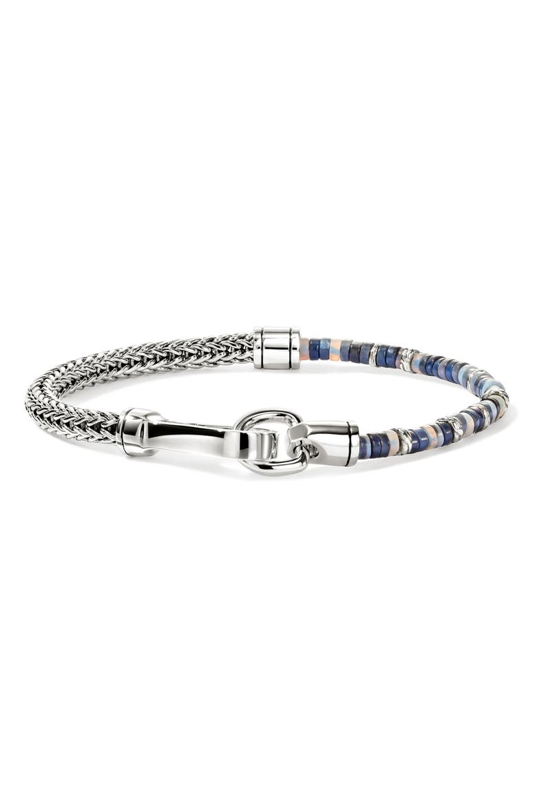 Men's Heishi & Chain Bracelet, Main, color, SILVER