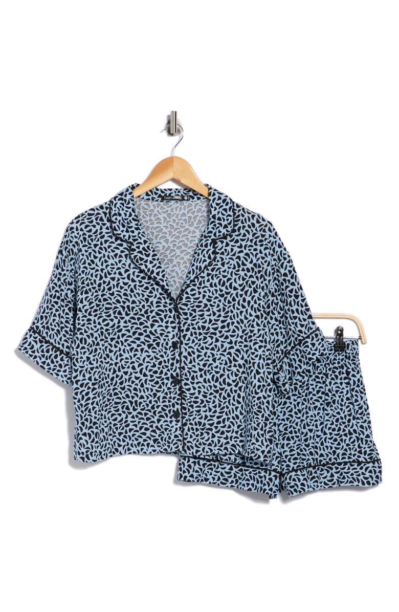 Tart Kine Abstract Print Shorts Pajama, Alternate, color, Large Pebble Leopard On Blue