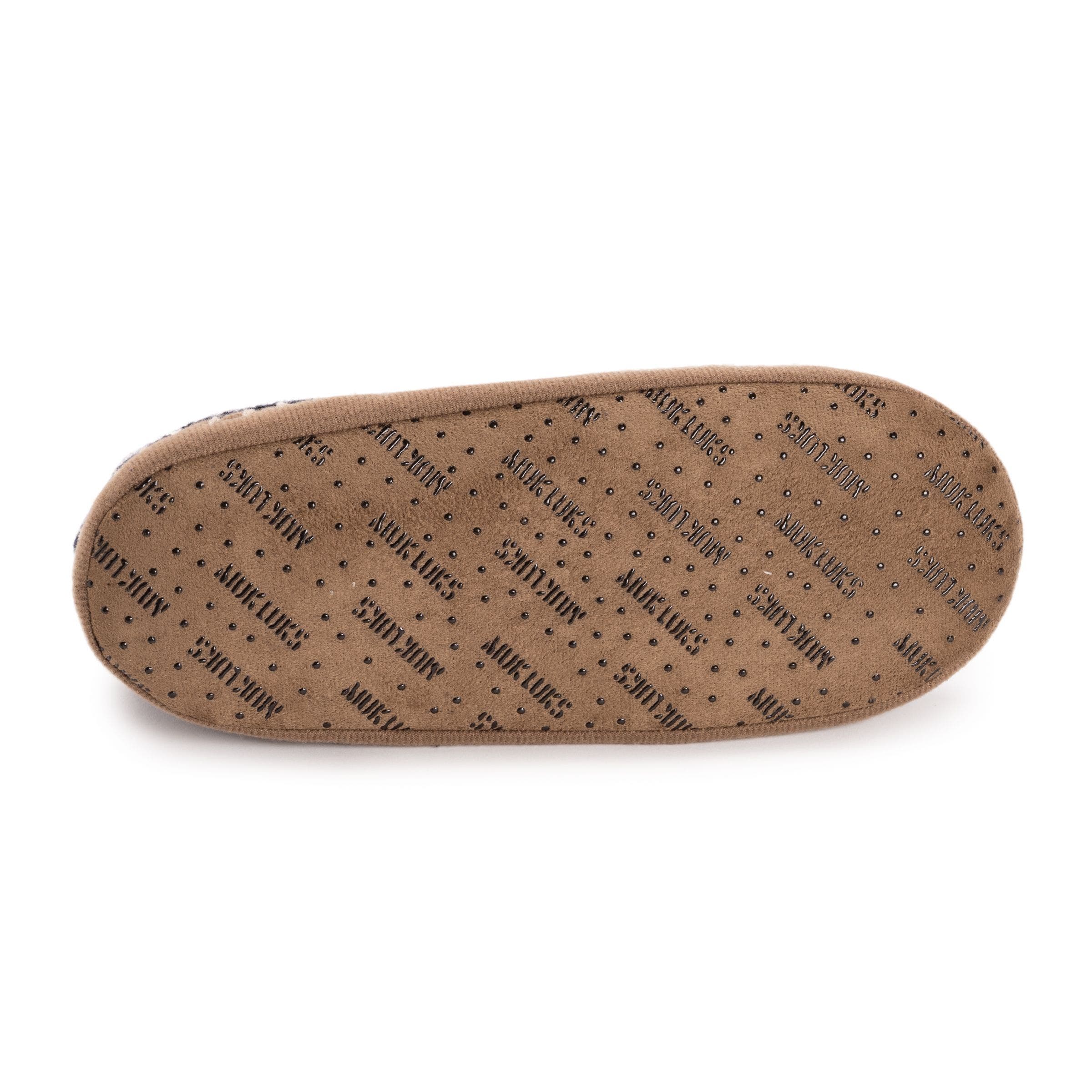 MUK LUKS Cuff Bootie Slipper, Alternate, color, Navy Marl