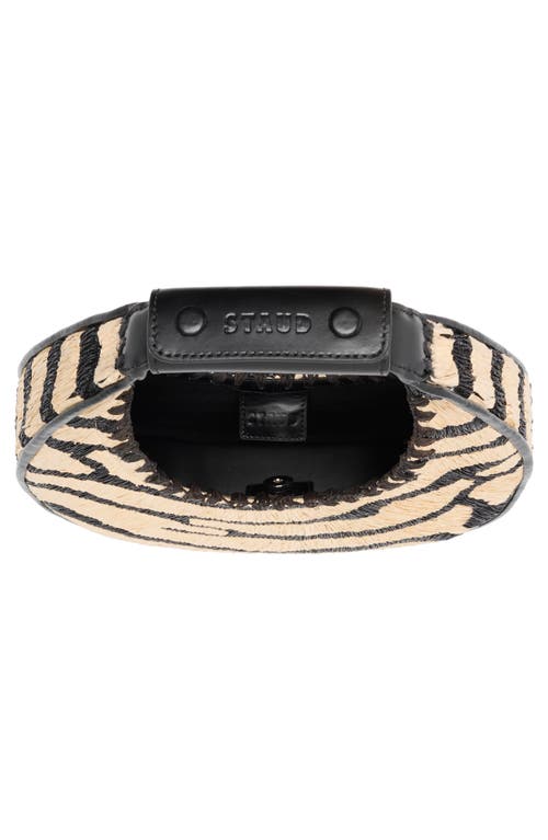 Staud Moon Zebra Raffia Shoulder Bag
