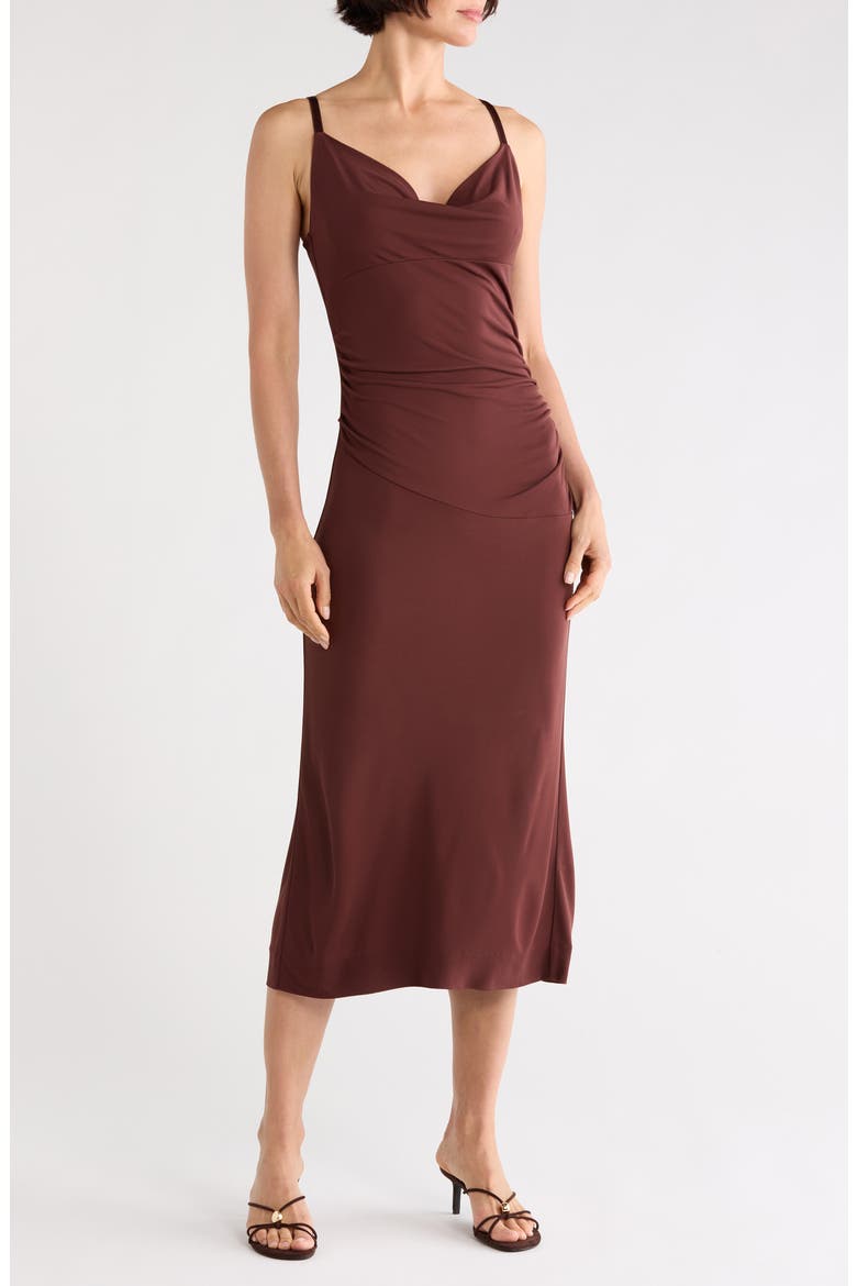 Claudia Cowl Neck Slipdress, Main, color, CHOCOLATE
