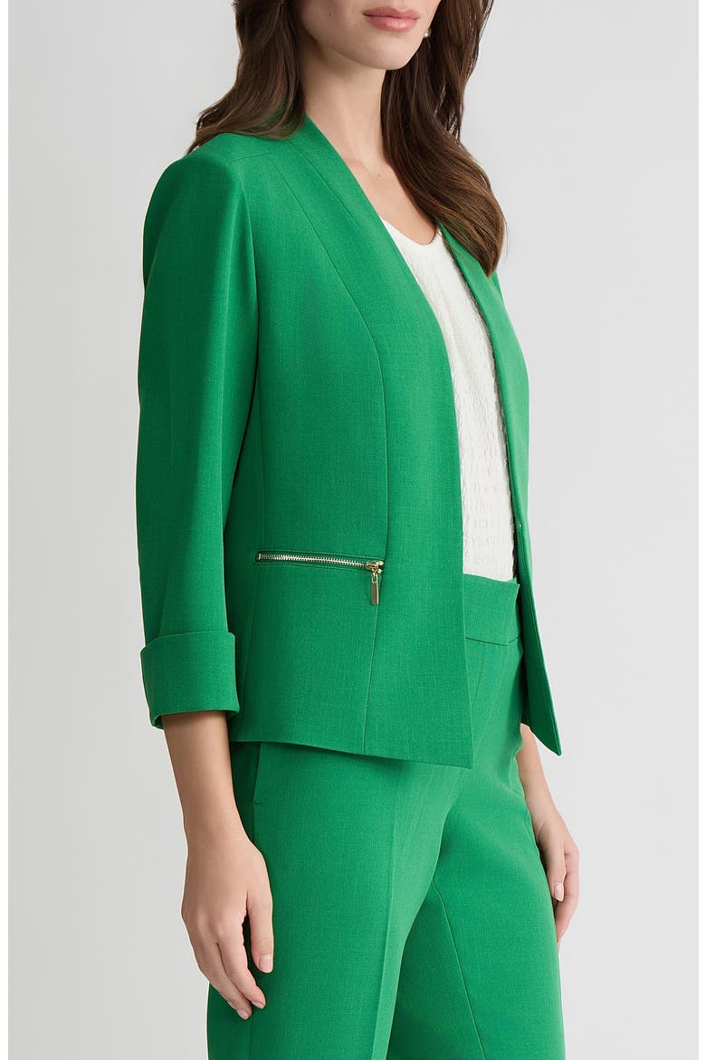 Collarless Zip Pocket Blazer, Alternate, color, LUSH GREEN