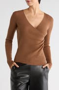 MAX STUDIO Faux Wrap Knit Sweater