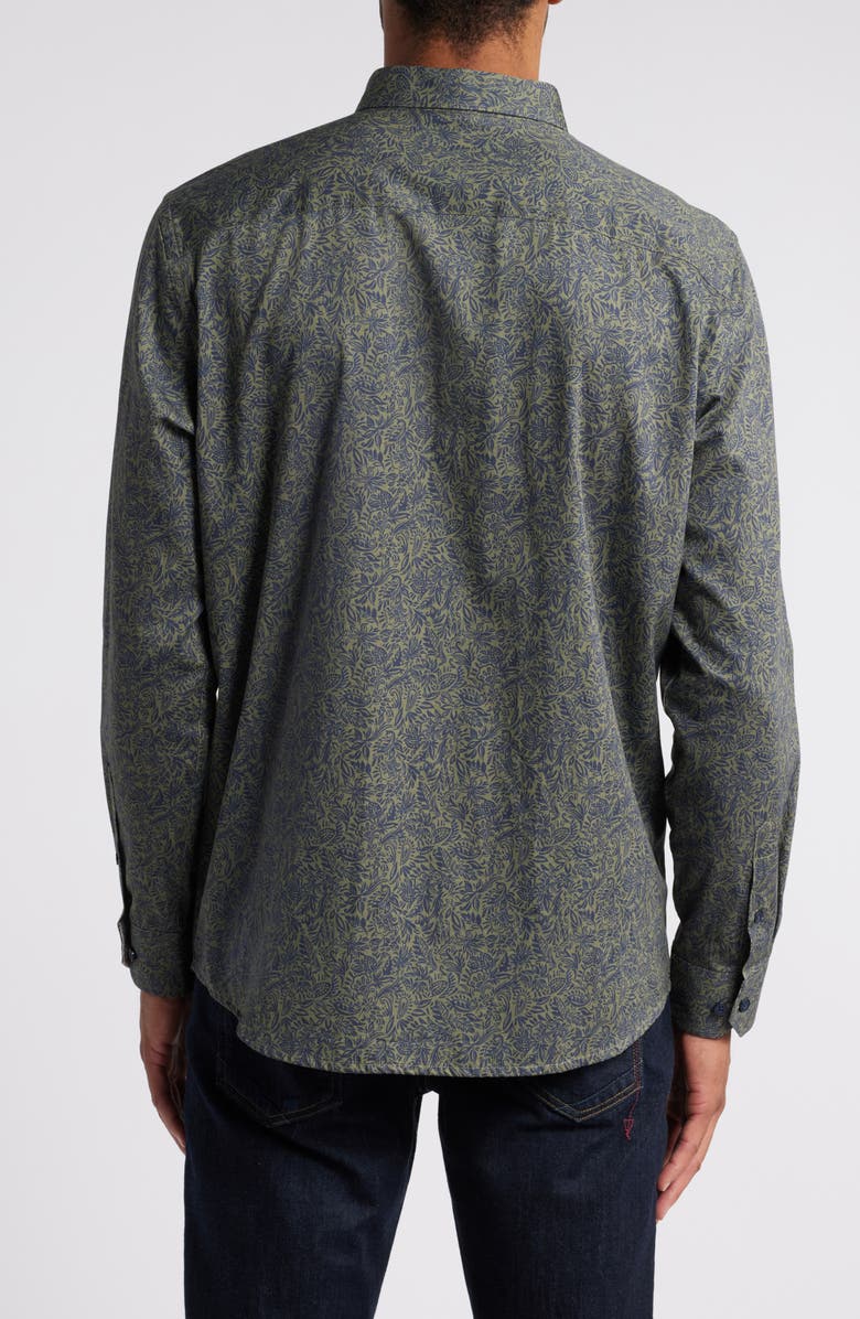 Johnston & Murphy Foliage Print Button-Up Shirt, Alternate, color, 
