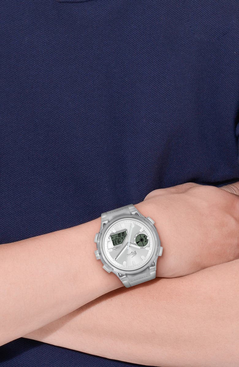 Lacoste LC33 Ana-Digi Silicone Strap Watch, 45mm, Alternate, color, 