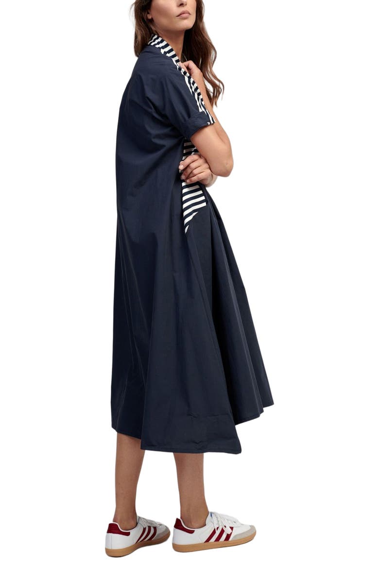 Alembika Tricolor mixed media V-neck maxi dress, Alternate, color, 