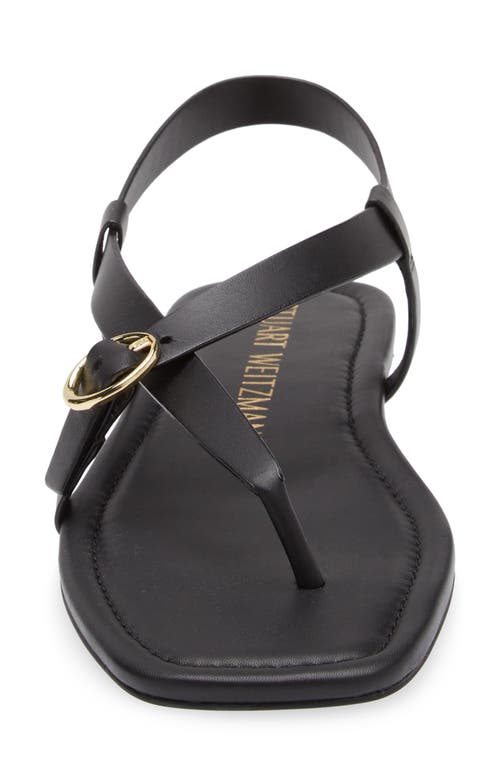 Stuart Weitzman Benni Slingback Flat Sandal In Black