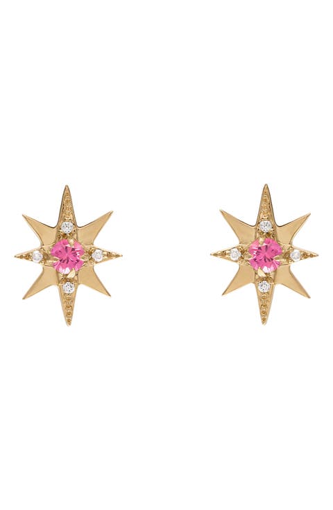 Opal & Diamond Small Starburst Stud Earrings