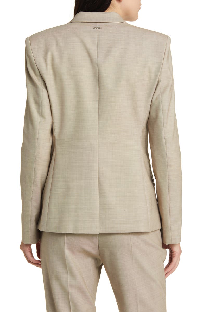 BOSS Janeri Virgin Wool One-Button Blazer, Alternate, color, Deep Champagne Melange