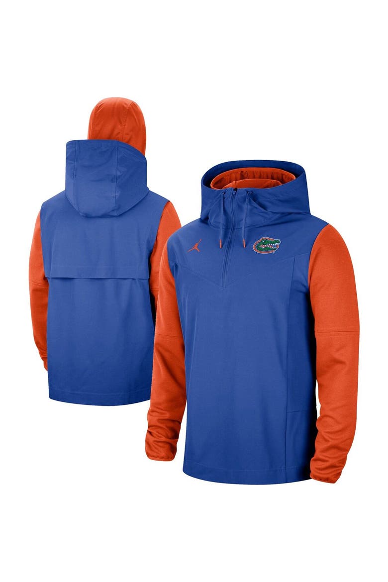 Men's Jordan Brand Royal/Orange Florida Gators Sideline Player Quarter-Zip Hoodie Jacket, Main, color, Royal