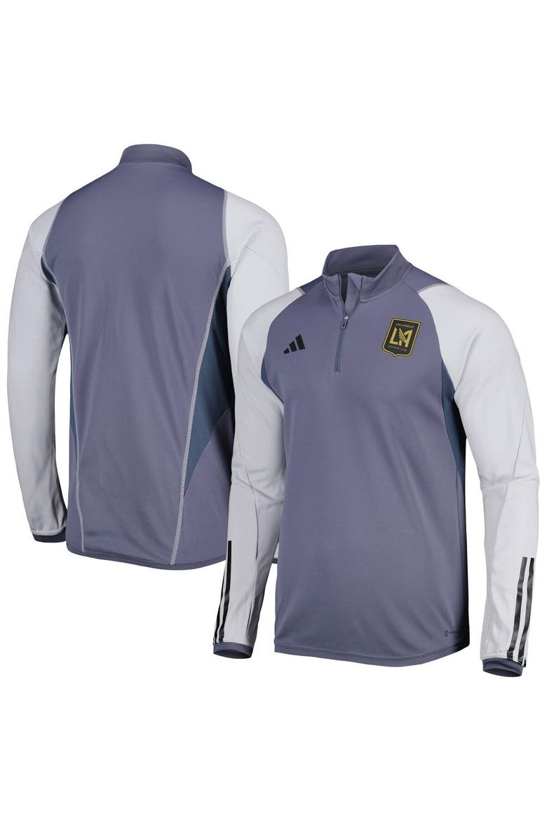 Men's adidas Gray LAFC 2023 On-Field AEROREADY Quarter-Zip Training Top, Main, color, Gray