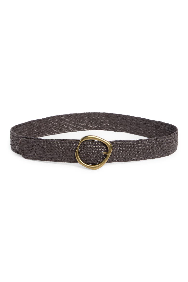 Molten Buckle Straw Belt, Main, color, CHOCOLATE/ CHOCOLATE