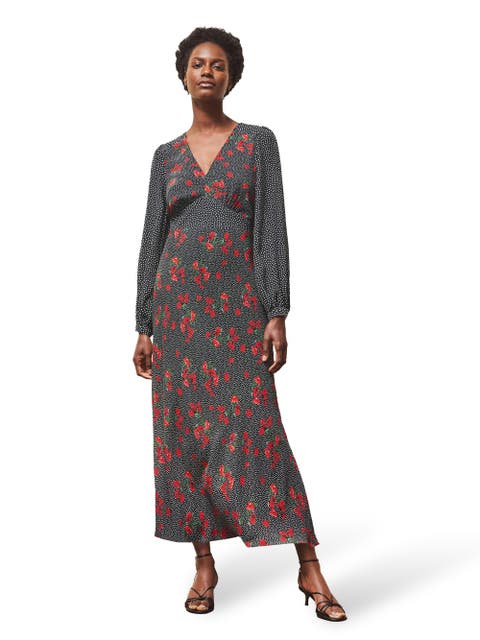 Floral And Spot Mix Dress