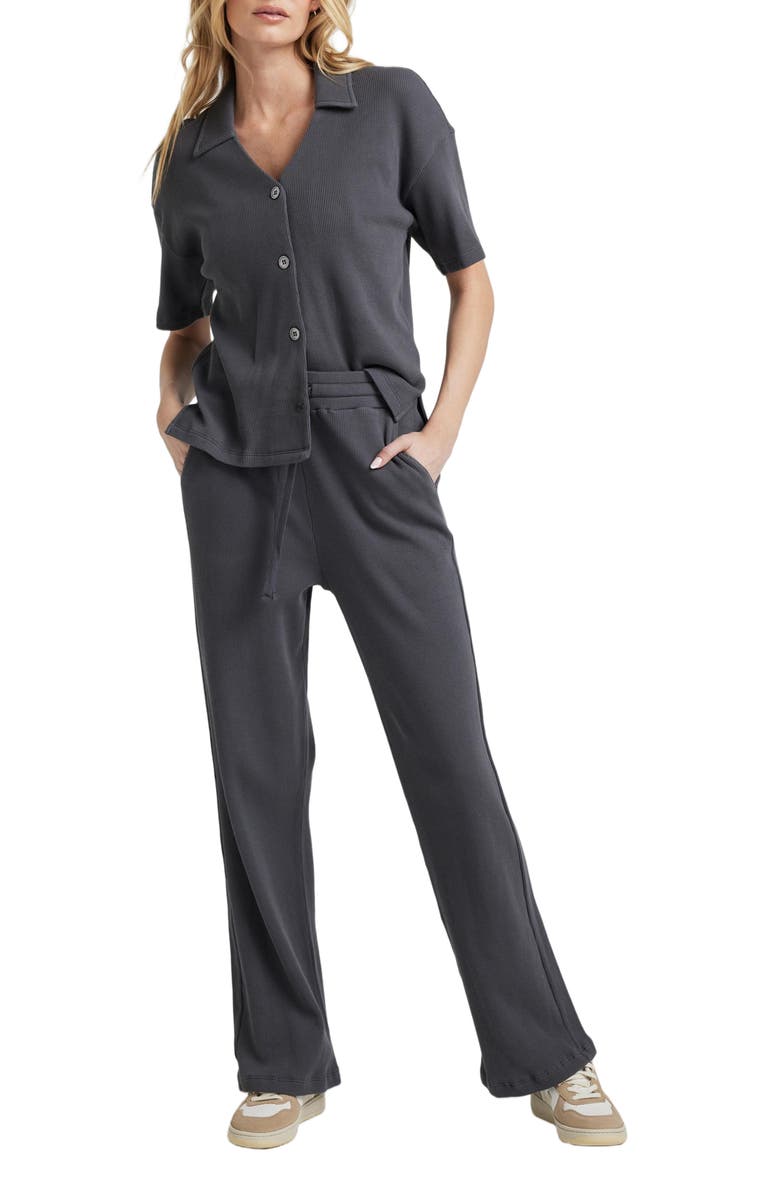 Losano Organic Cotton Button Down Shirt, Main, color, Charcoal