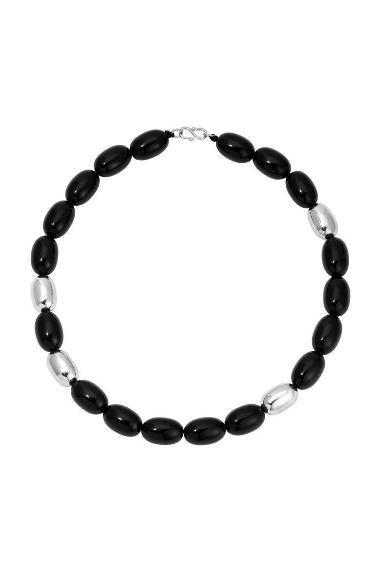 Clementine Necklace, Main, color, Black/Silver