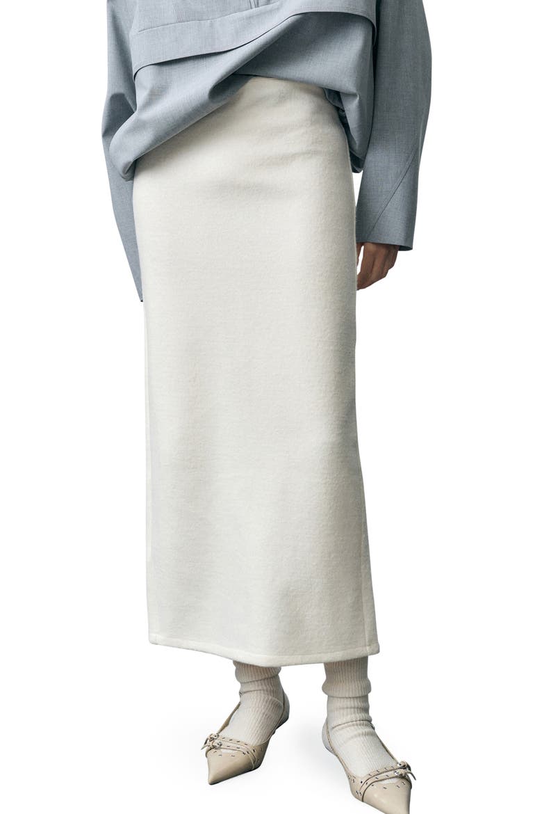 Lonce Wool Blend Maxi Skirt, Main, color, ECRU