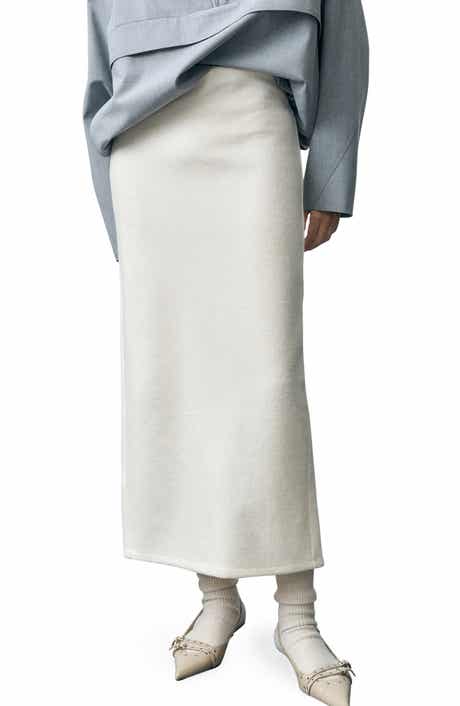 MANGO Lonce Wool Blend Maxi Skirt