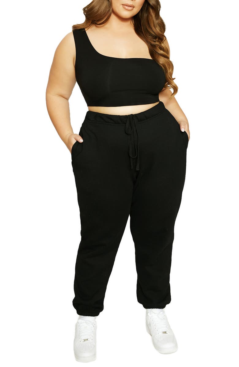 Naked Wardrobe x Lori Harvey One-Shoulder Back Cutout Crop Top, Alternate, color,