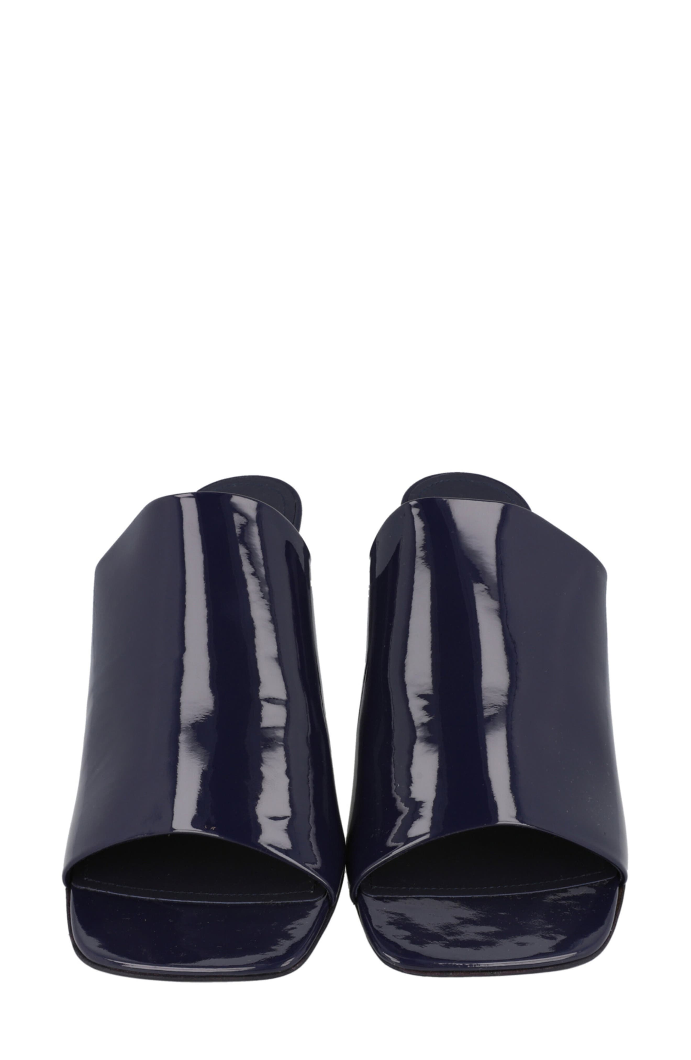 FERRAGAMO Era Patent Leather Mule Sandal, Alternate, color, Blue