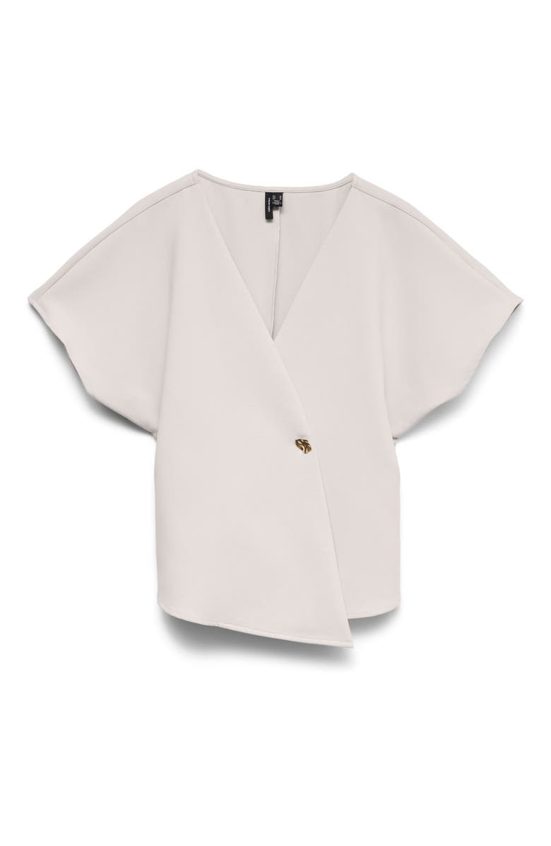 VERO MODA Sonja Short Sleeve Asymmetric Top, Alternate, color, Pumice Stone