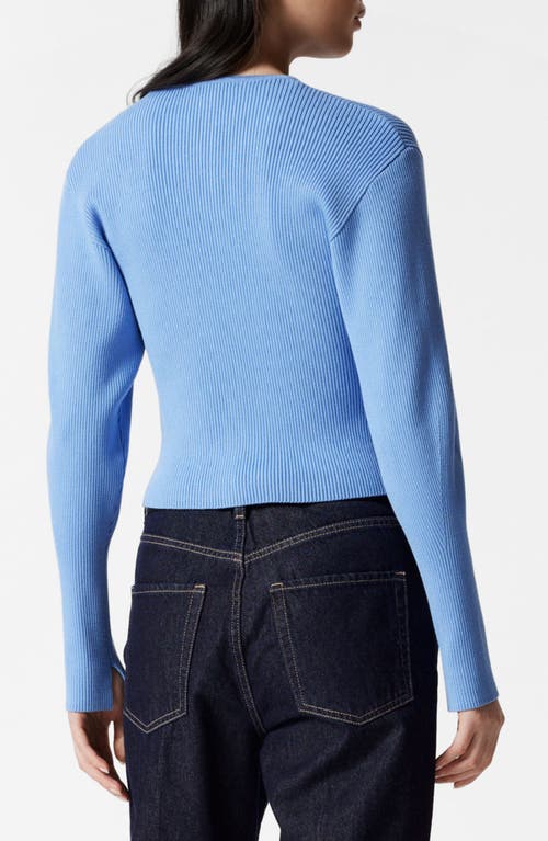 & Other Stories Fitted Rib Cardigan In Blue Medium