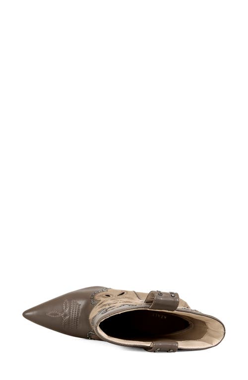Azalea Wang Talayah Western Wedge Bootie In Brown