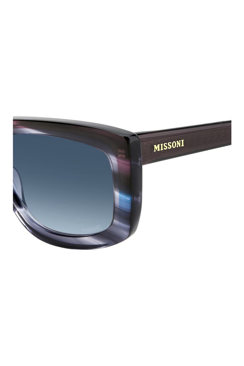 60mm Gradient Rectangular Sunglasses, Alternate, color, BLUE VIOLET/ BLUE SHADED