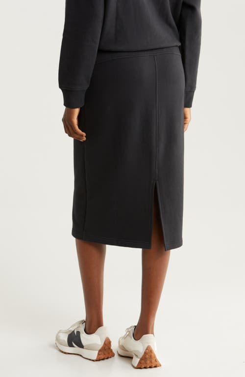 Zella Cloud Fleece Midi Skirt In Black
