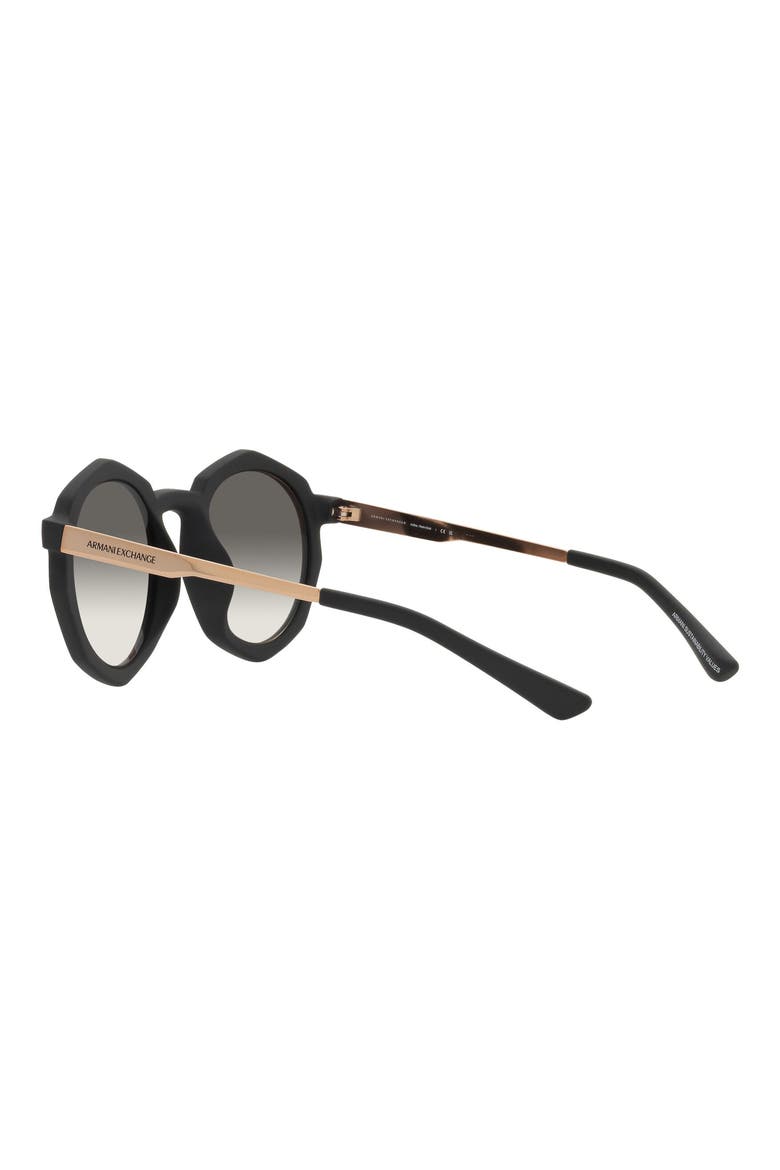 51mm Gradient Irregular Sunglasses, Alternate, color, MATTE BLACK