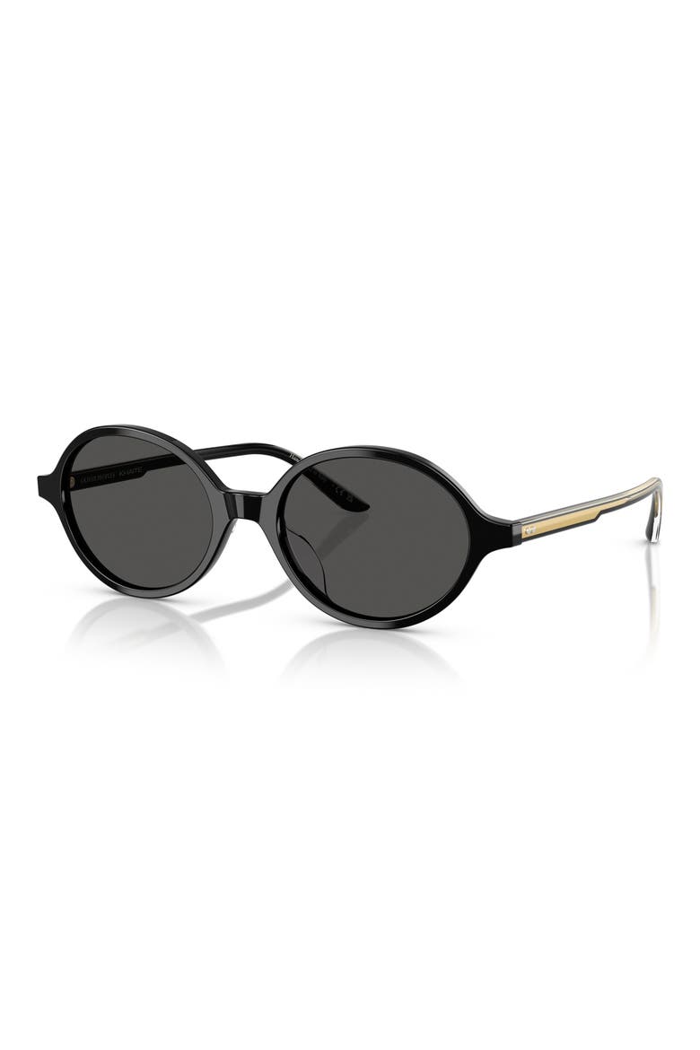 54mm Oval Sunglasses, Alternate, color, BLACK