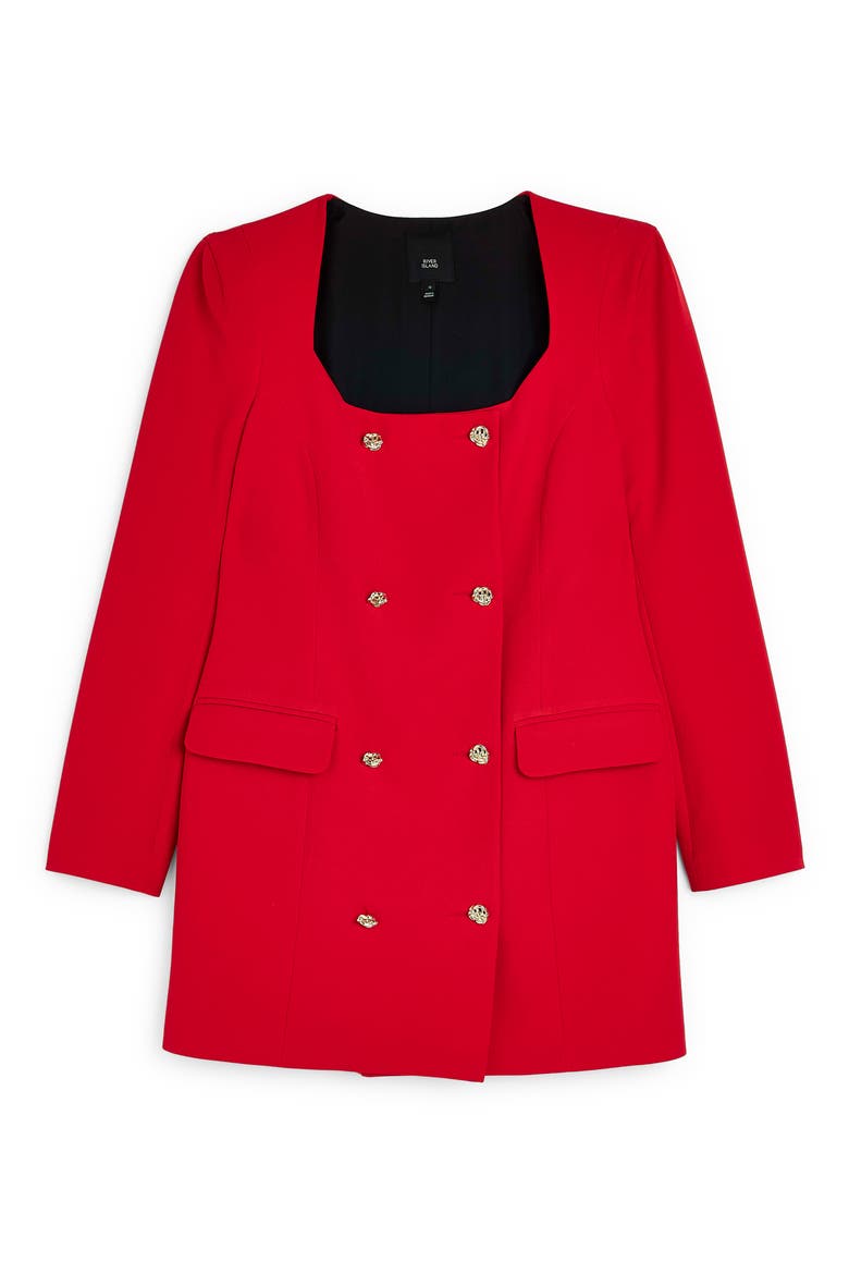 Double Breasted Blazer Dress, Alternate, color, RED